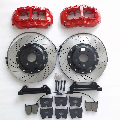 Cast Iron 8 Pot Brakes Calipers 362*32mm Drilled Slot Disc For Audi S3 Rim 19