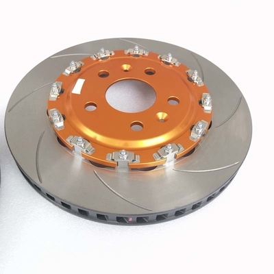 Grooved Auto Brake Discs 330*28mm Custom Orange Center Cap For Clio RS MK4