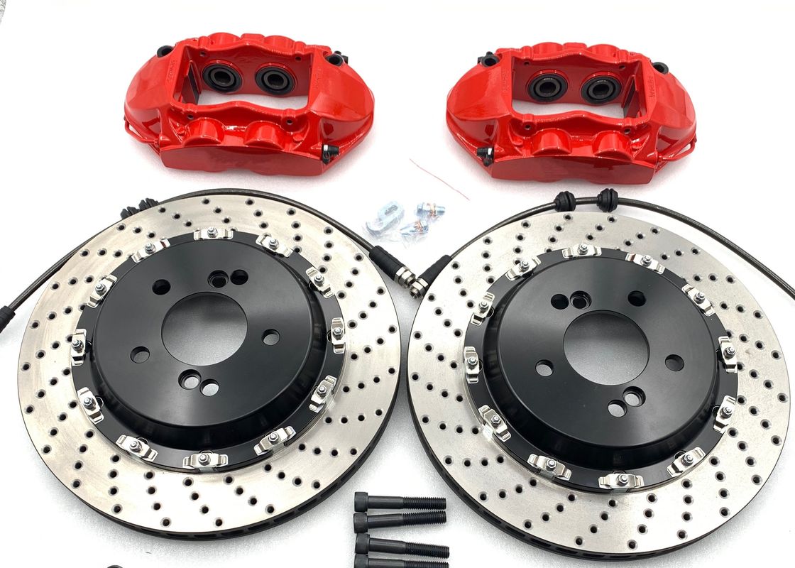 HT250 Rear Car 4 Pot Brake Kits For Cars Caliper Full Floating Bell 355*28mm
