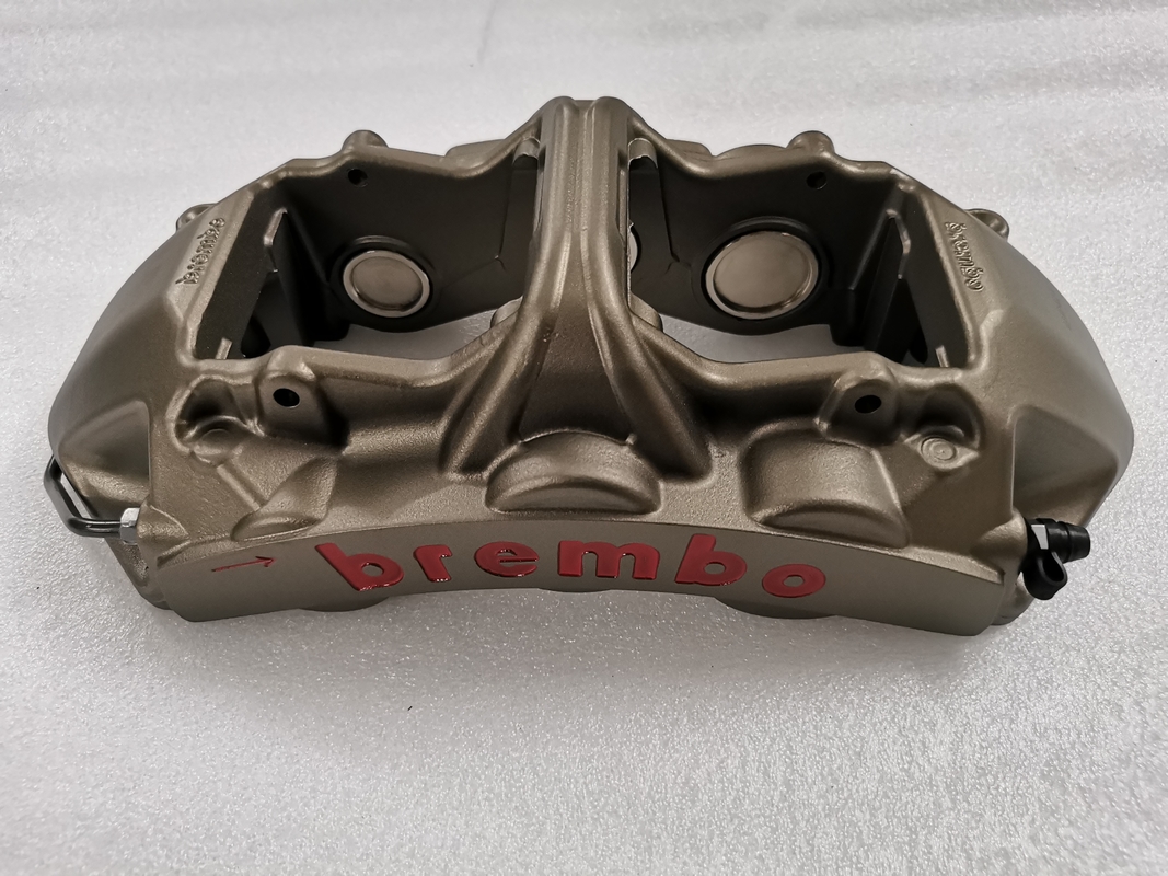 6 Position Car Brake Caliper GT6 Matte Gray Green Logo Customized